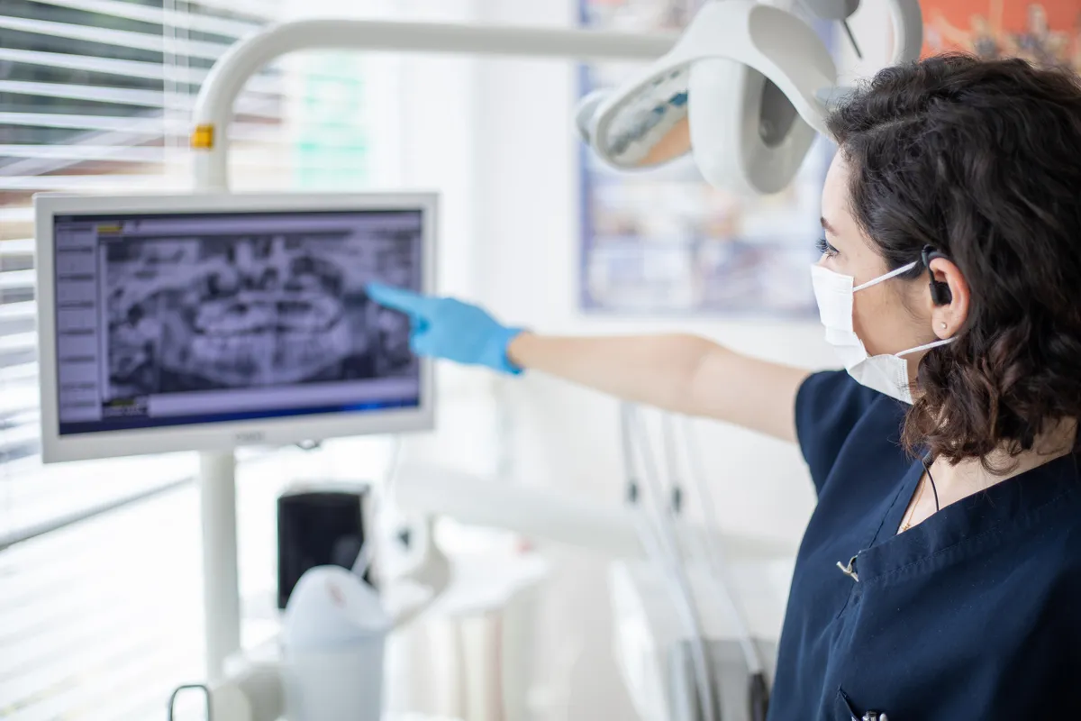 A patient at their orthodontic assessment